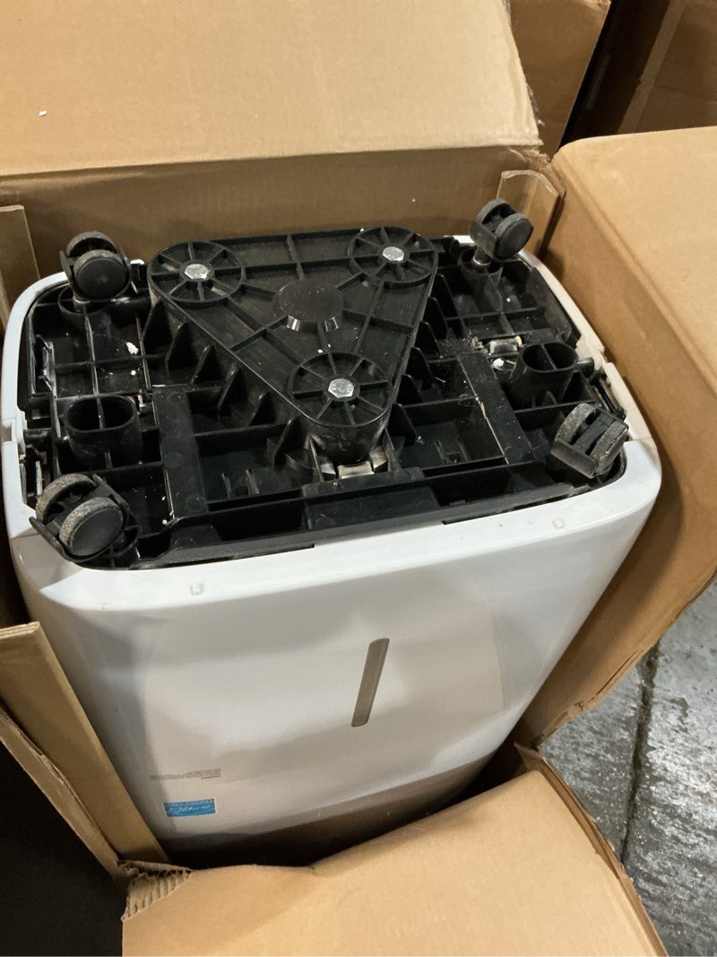Condition photo showing As Is for goveelife dehumidifier for home 4,500 sq. ft. 50 to 137 pint with pump, drain hose, smart dehumidifier for basement with humidity control, auto shut off/defrost, 5 modes, bedroom, bathroom, garage with wifi & pump