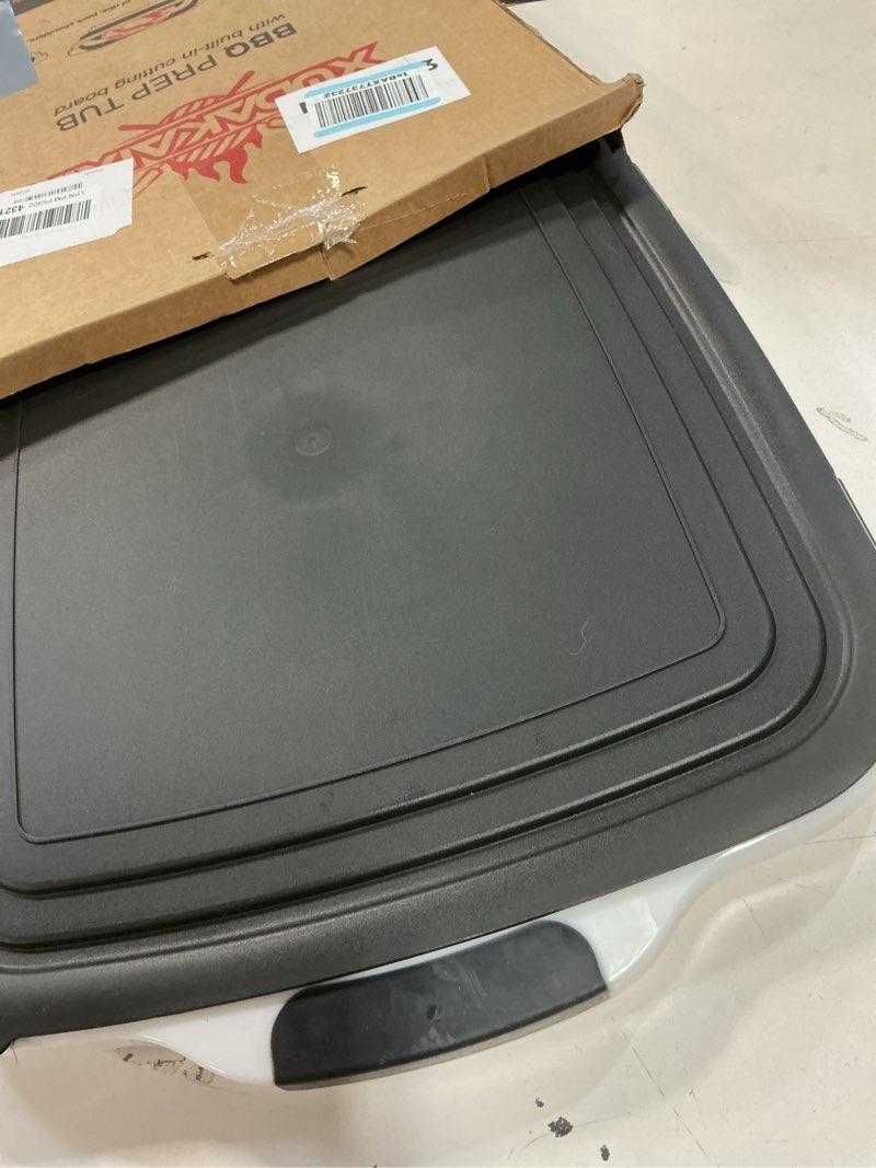 Condition photo showing Good Condition for Collapsible BBQ Prep Tub for Meal Prep, Marinating, and Food Storage - Includes Cutting Board and Locking Lid,Ideal Gifts for Christmas,Dad,mother (X-Large) Black (X-Large)Black