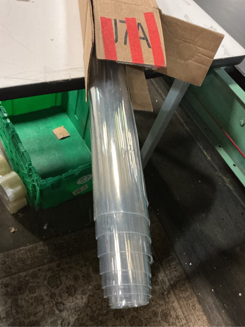 Condition photo showing Good Condition for 1.5mm 40*67in Heavy-Duty Clear Table Cover Protector -PVC Plastic Table Cloth Desk Protector Mat Waterproof, Anti-Slip for Office, Restaurant, Parties (100x170cm PVC tablecloth)