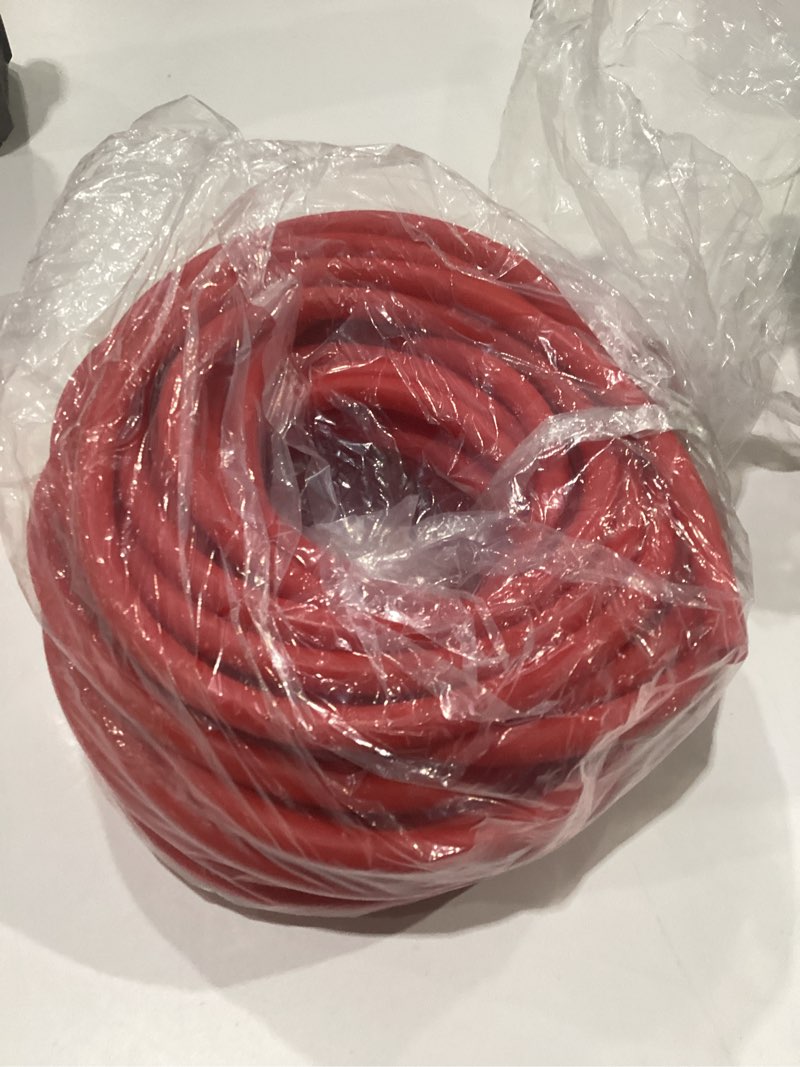 Condition photo showing Good Condition for 1 roll resistance tubes exercise tubing 50ft exercise bands tubing for therapy, lower pilates, home workouts, rehab core red beginner level 3