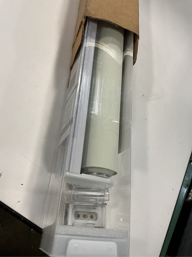 Condition photo showing As Is for AOSKY Cordless Roller Shades Blackout Blinds for Windows Room Darkening Rolled Up Shades with Spring System, UV Protection Window Shades Door Blinds for Home and Office (27" W x 72" H, Ivory) 27"W x 72"H Ivory