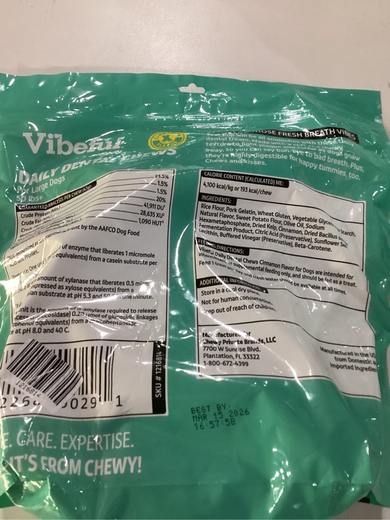 Condition photo showing New/Like New for Daily dental chew large dogs 30count