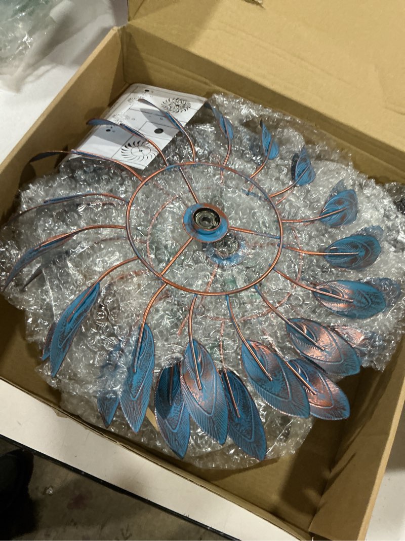 Condition photo showing Good Condition for 66 inch metal outdoor wind spinner, 2-way wind sculpture spinner with metal stake, waterproof 360 degrees kinetic windmill art decoration for patio garden lawn (a- vintage blue)