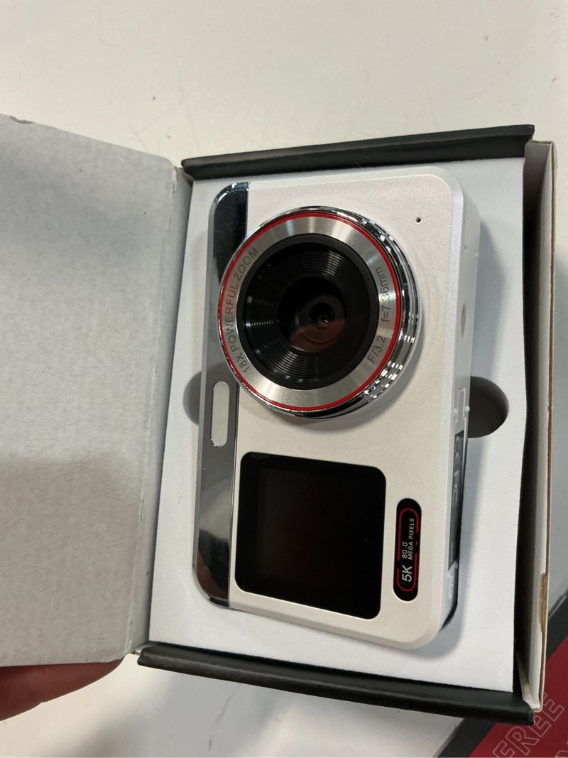 Condition photo showing Good Condition for 5k digital camera, 80mp dual screen autofocus vlogging camera, 18x zoom point and shoot camera for photography, flash, 32gb card, 2 batteries, compact camera for teens adults (white)