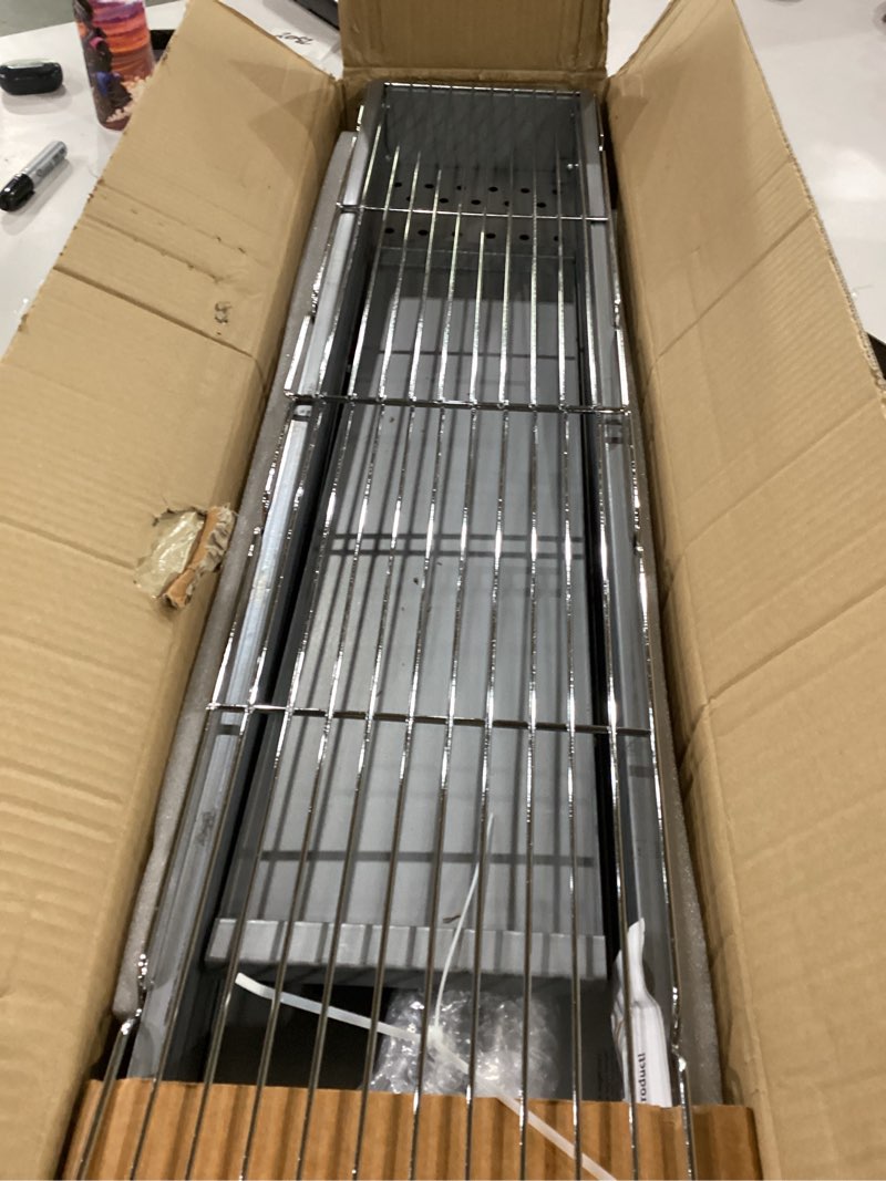 Condition photo showing New/Like New for willbbq charcoal grills commercial quality portable hibachi bbq lamb skewer detachable? camping barbecue grill for backyard outdoor cooking use(39.4x7.1x5.1 inch with accessories)