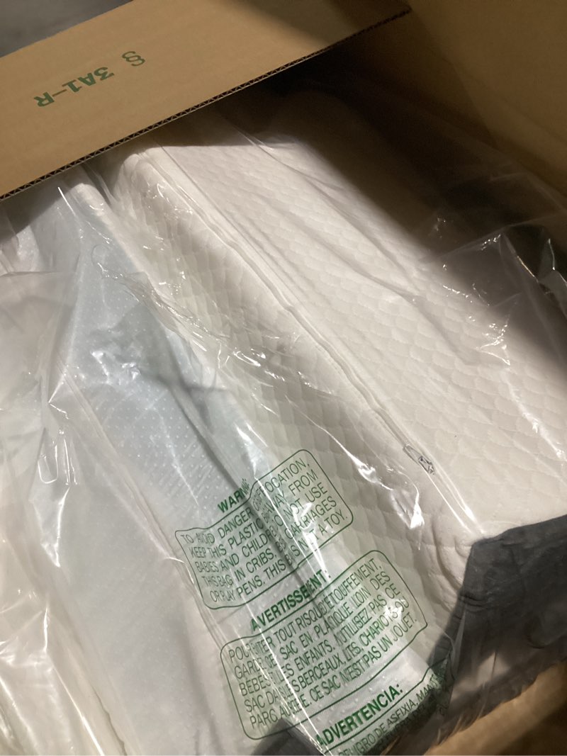 Condition photo showing Good Condition for 3PCS Bed Wedge Pillow for Headboard, Adjustable Wedge Pillow for Sleep Apnea, 23” Wide Triangle Pillow Wedge Set for After Surgery, Acid Reflux Relief, Snoring, Neck&Back Support, White/Grey 3pcs White/Grey