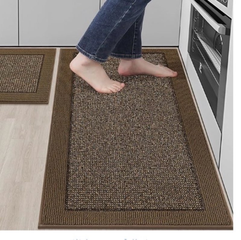 BEQHAUSE Kitchen Rugs and Mats Set of 2 Non-Slip Kitchen Mats for Floor, Absorbent and Stain Resista