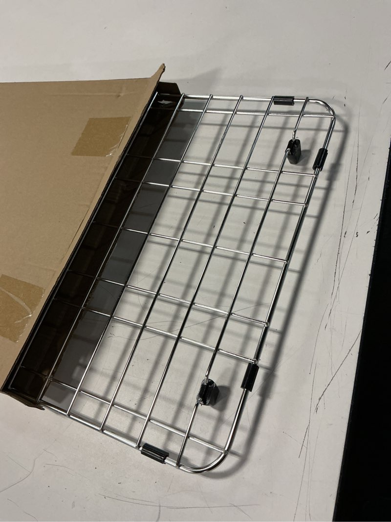 Condition photo showing Good Condition for ipegtop sink bottom grid, stainless steel sink protector 23" x 13" rear drain hole with corner radius, sink grate rack for bottom of kitchen sink single bowl with hole cover, one piece 23"x13",rear drain