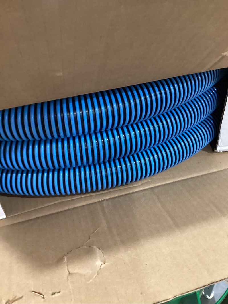 Condition photo showing Good Condition for poolmaster manual pool vacuum hose, 50 ft x 1-1/2” for inground & above ground pools, not for automatic cleaners, kink-free, heavy duty pool cleaner hose with swivel cuff – made in usa
