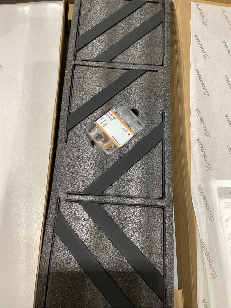 Condition photo showing Good Condition for Forbena Gray Floating Shelves Wall Mounted Bookshelf Set of 3, 24 Inches Long 8 Inch Deep Wall Shelves for Bedroom, Bathroom, Living Room, Laundry Room, Kitchen, Office, Closet (Rustic Grey) 24 Inches Grey