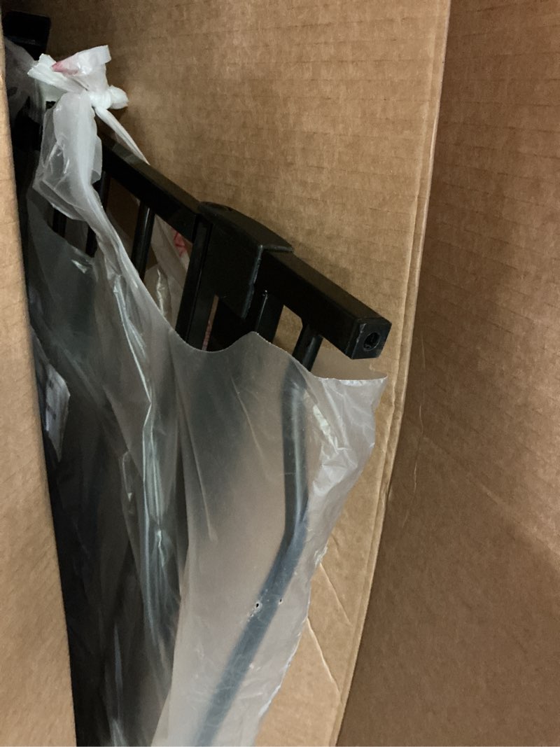 Condition photo showing As Is for regalo safety 29-38.5" baby gate for doorways & bottom of stairs, pressure mounted baby gate with door for babies, toddlers & pets, tested & safe for 30 years, american designed, american owned, black black 29-38.5"w x 30"h