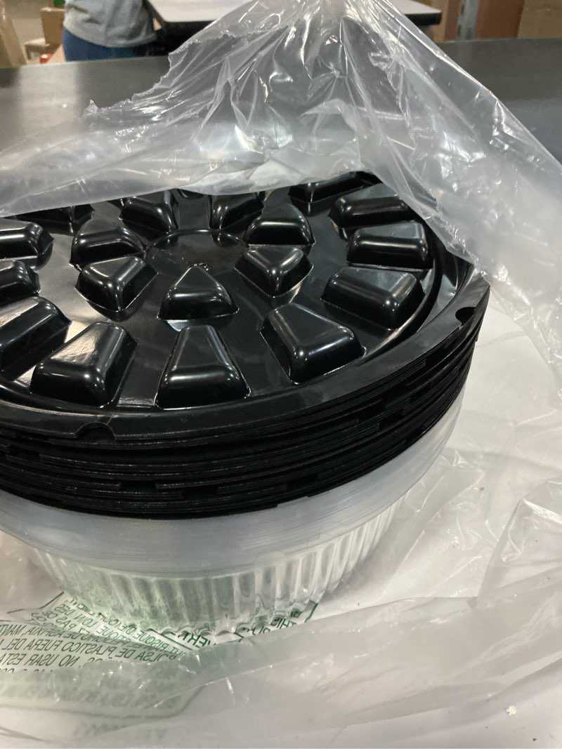 Condition photo showing Good Condition for thenshop 30 pcs 11 inch plastic disposable round cake containers with dome lids and black cakes boards clear cakes boxes for food transport mother's day wedding birthday party
