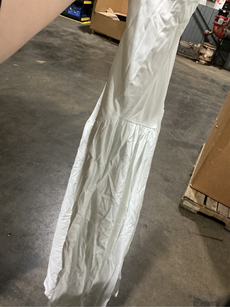 Condition photo showing Good Condition for LAGSHIAN Women's Summer Strapless Flowy Maxi Dress Tube Bodycon Split A Line Long Party Dresses White Small