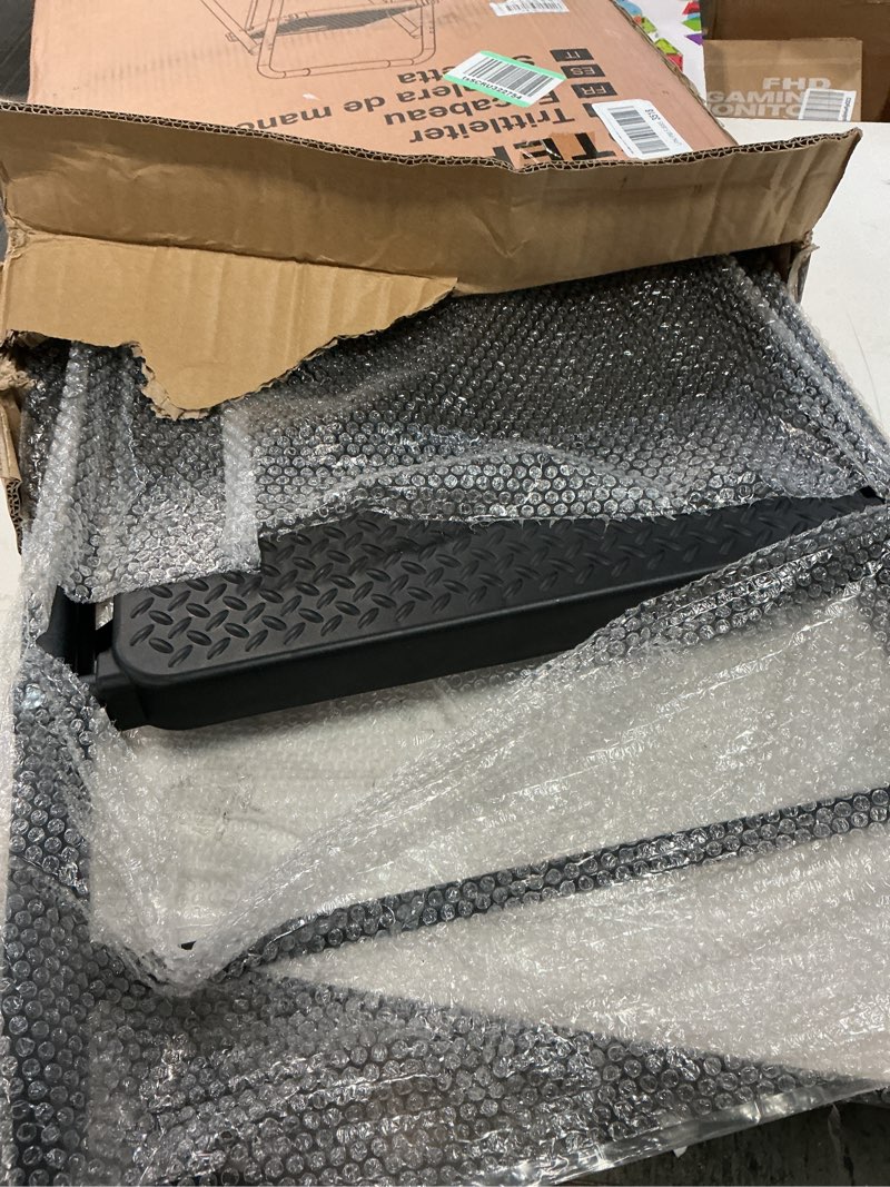 Condition photo showing Good Condition for BONTEC 3-Step Ladder, Folding Step Stool, 600lbs Max Load Capacity, Sturdy Steel, Non-Slip Pedals, Lightweight, Portable Steel Ladder with Convenient Handrail, Safety Design for Home & Work, Black 3-Step, 600lbs Max Load Black