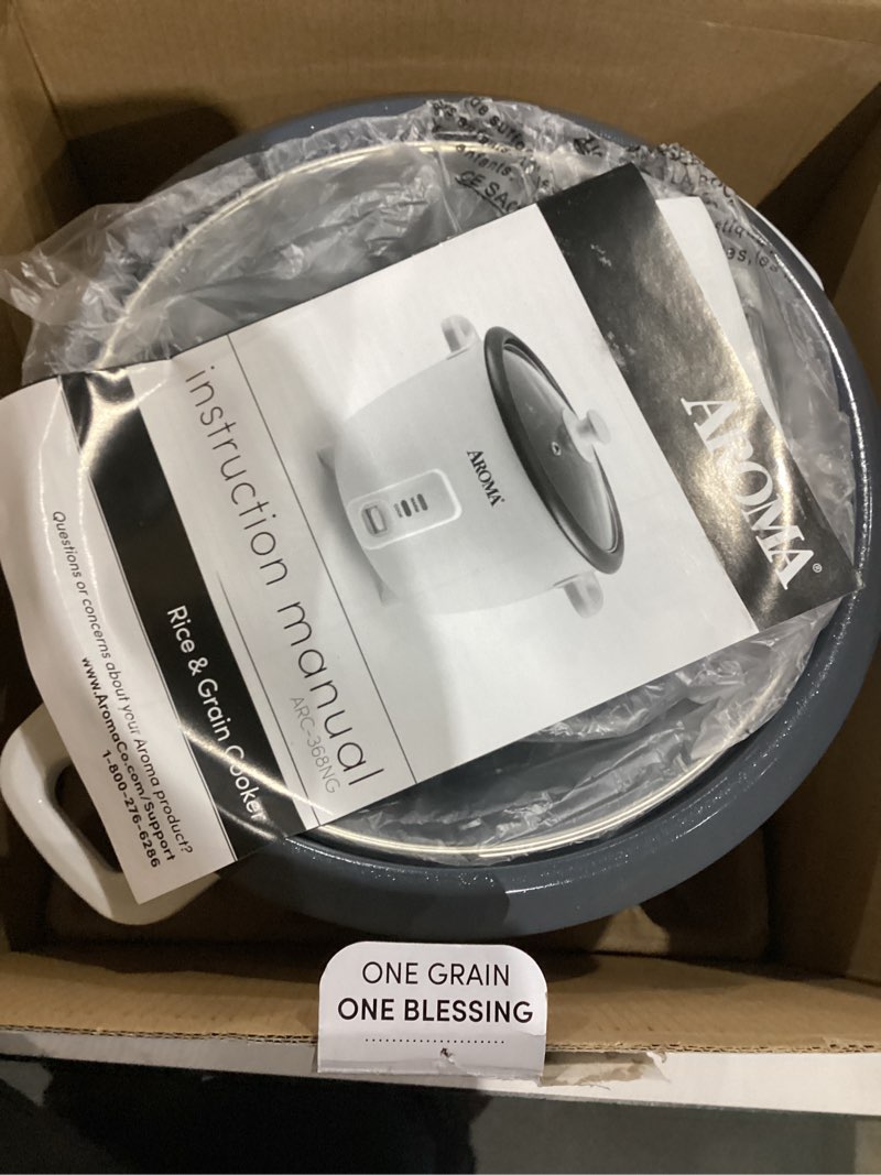 Condition photo showing Good Condition for AROMA® Rice Cooker, 8-Cup (Uncooked) / 16-Cup (Cooked), Pot-Style Rice Cooker and Soup Warmer with One-Touch Control, 4 Qt, White, ARC-368NG