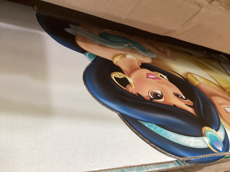 Condition photo showing Good Condition for cardboard people aladdin and jasmine cardboard cutout standup - disney