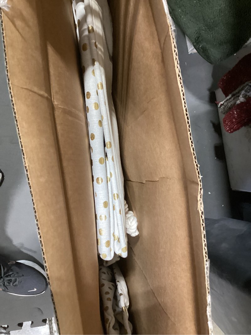 Condition photo showing Good Condition for DII Polyester Storage Bin, Gold Metallic Collection Collapsible with Handles, Large, Natural Off-White Large Natural Off-White