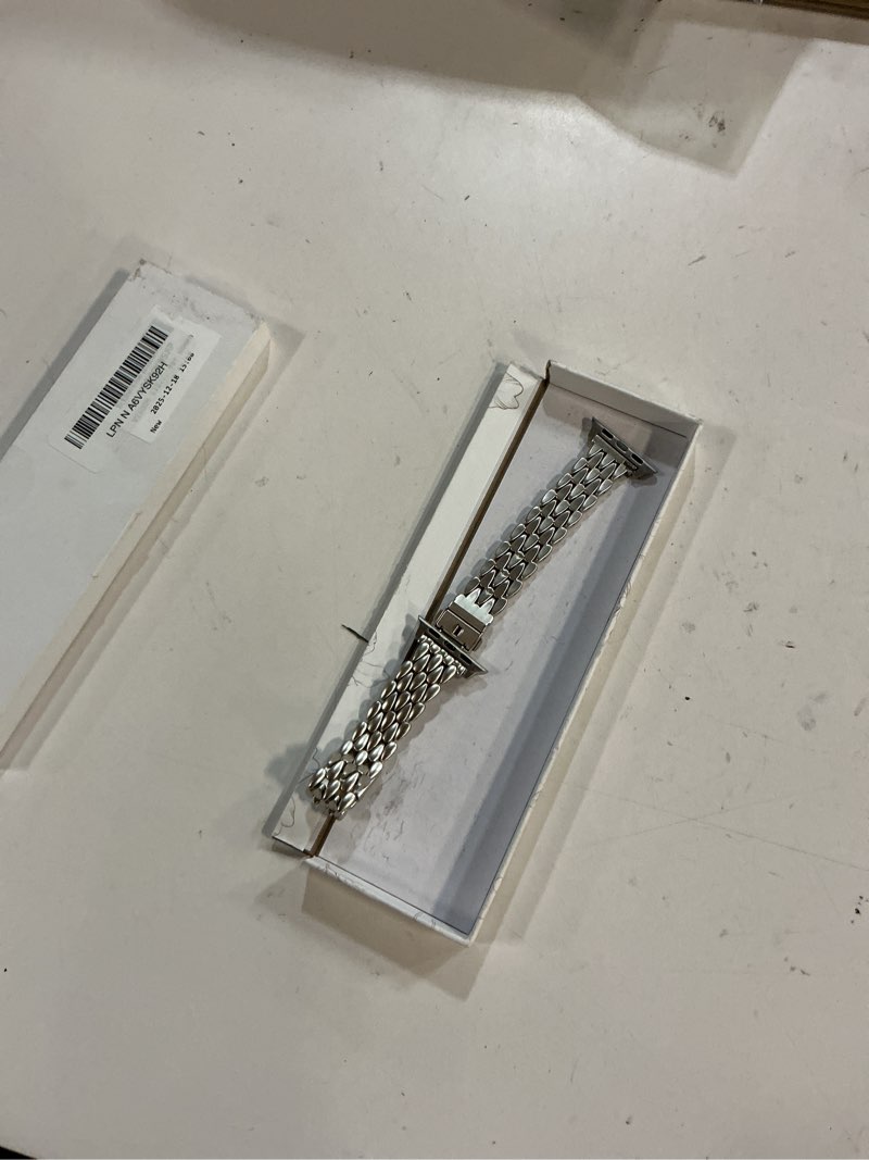 Condition photo showing Good Condition for VISOOM Slim Starlight Iwatch Bands Compatible With Apple Watch Bands 38/40/41/42mm Women - Thin Metal Dressy Luxury Cute Designer Apple Watch Series 11 10 Se 9 8 7 6 5 4 3 2 1 Bracelet Bands for Women Starlight-A 38/40/41/42mm-11/10
