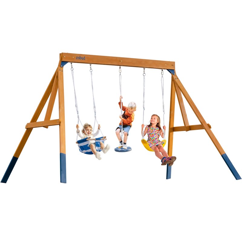 robotime wooden swing set for backyard for toddlers
