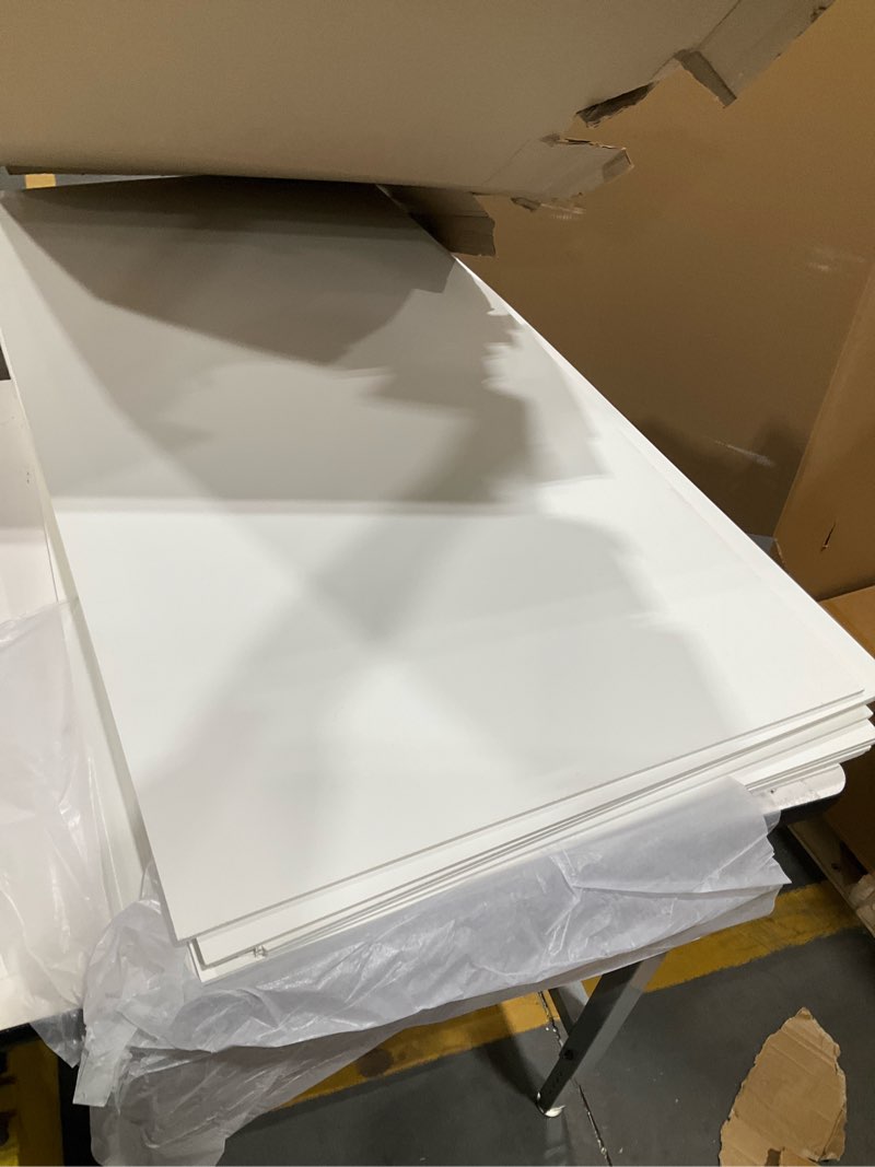 Condition photo showing As Is for 24"x48" smooth drop ceiling tiles waterproof high-grade pvc ceiling tiles 2x4 fire-rated - easy drop-in installation - case of 10 (80 sq. ft.) 2ft x 4ft white