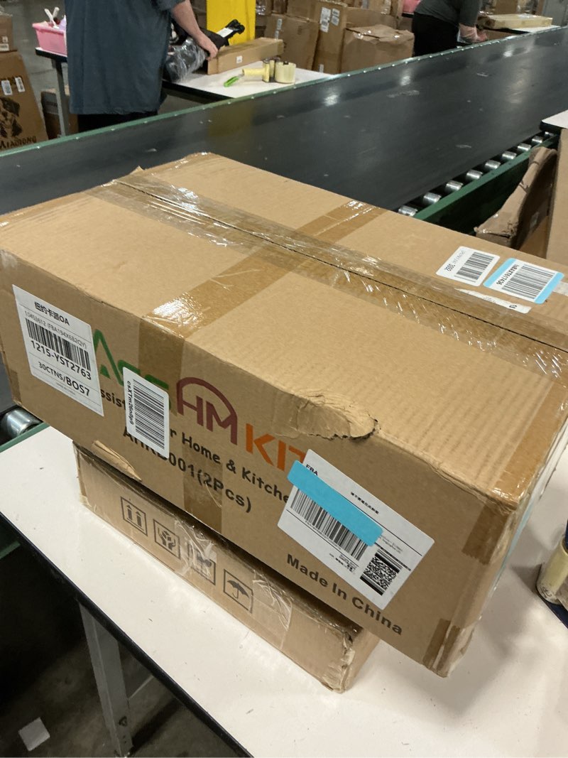 Condition photo showing New/Like New for Storage Bin, Plastic Cabinet, 8.4 Gallon Capacity (32L Per One), 2 Pack, Collapsible Box with Lids, Foldable Drawer, Transparent, Organizers for Home and Office White,Gray 8.4 Gal (32L) × 2