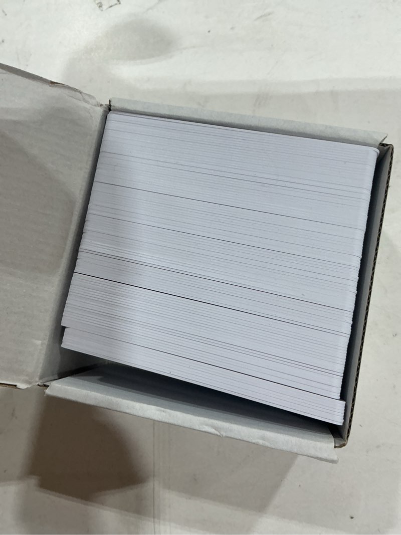 Condition photo showing New/Like New for tinlade white cr80 pvc cards with slot punch on short side vertical slot punch card blank plastic photo id pvc for business office, standard 30mil size(100 pcs)