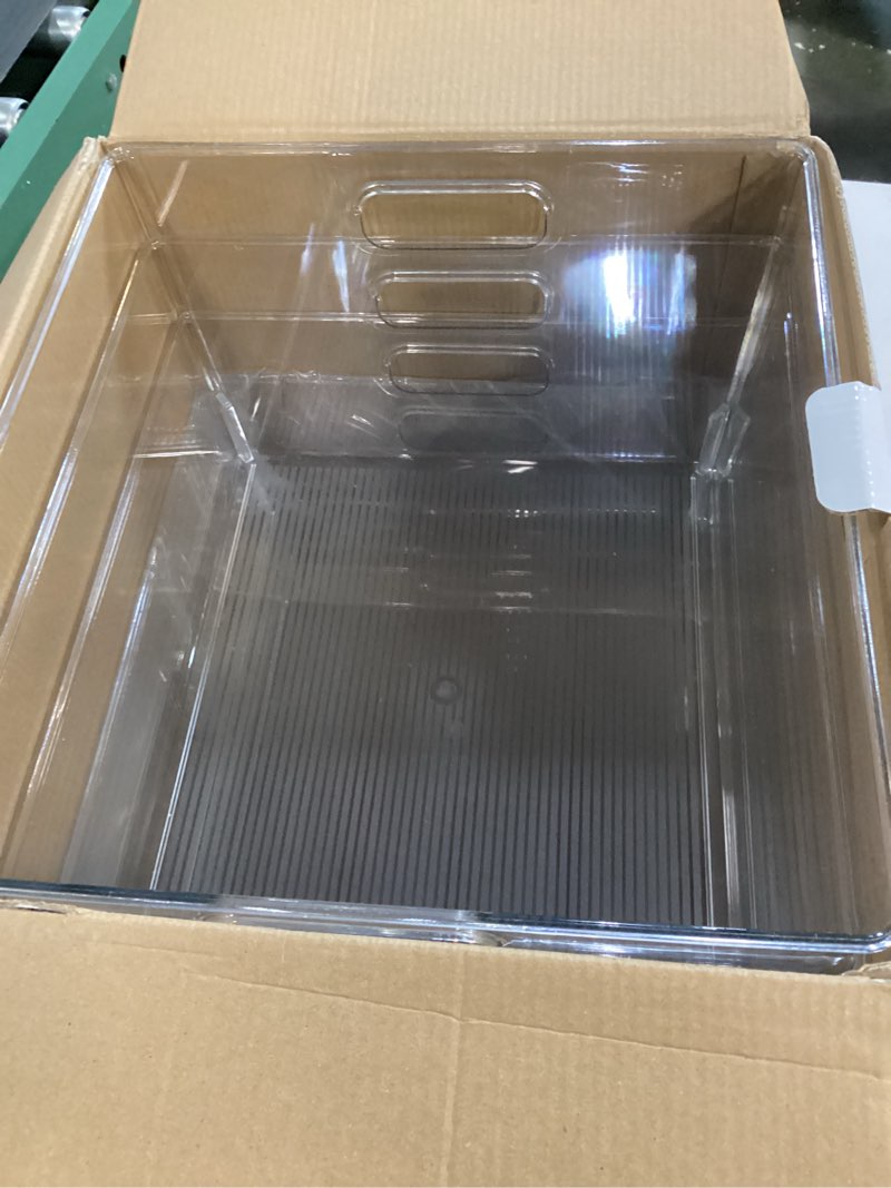 Condition photo showing Good Condition for ClearSpace Clear Plastic Storage Bins – XL 4 Pack Perfect for Kitchen,Fridge, Pantry Organization, Cabinet Organizers