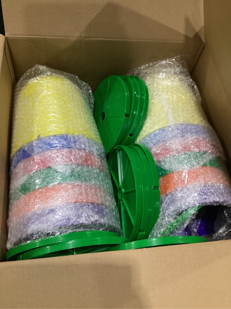 Condition photo showing Good Condition for WILLBOND 12 8" Christmas Gumdrop Pathway Lights - Walkway Colorful Sugar Coated with LED C9 Bulbs Outdoor Decoration for Winter Holiday Lawn, Yard & Garden (12 in 1,Rainbow) 12 in 1 Rainbow 12