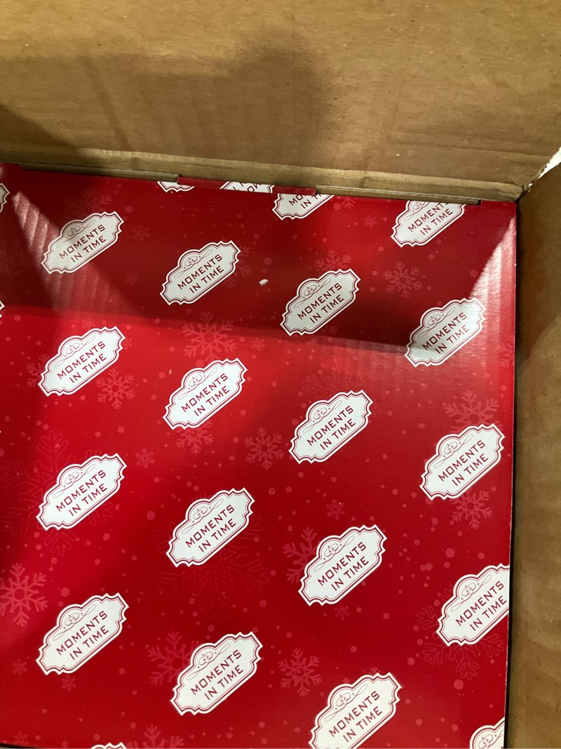 Condition photo showing New/Like New for Moments in Time LED Acrylic Ice Cube Snowman Light-Up Glitter Water Spinning Christmas Tabletop Decoration Battery Operated Holiday Home Décor Gift (11.3” Tall)