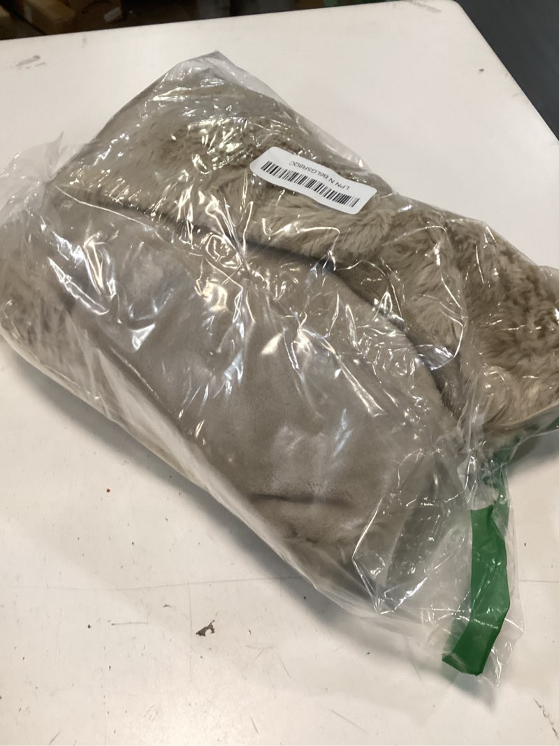 Condition photo showing Good Condition for khaki faux fur body pillowcase ultra soft fluffy shabby plush pillow cover for bed couch sofa striped plaid decorative beige mocha body pillow cover long pillowcase, 20 x 54 inches khaki body