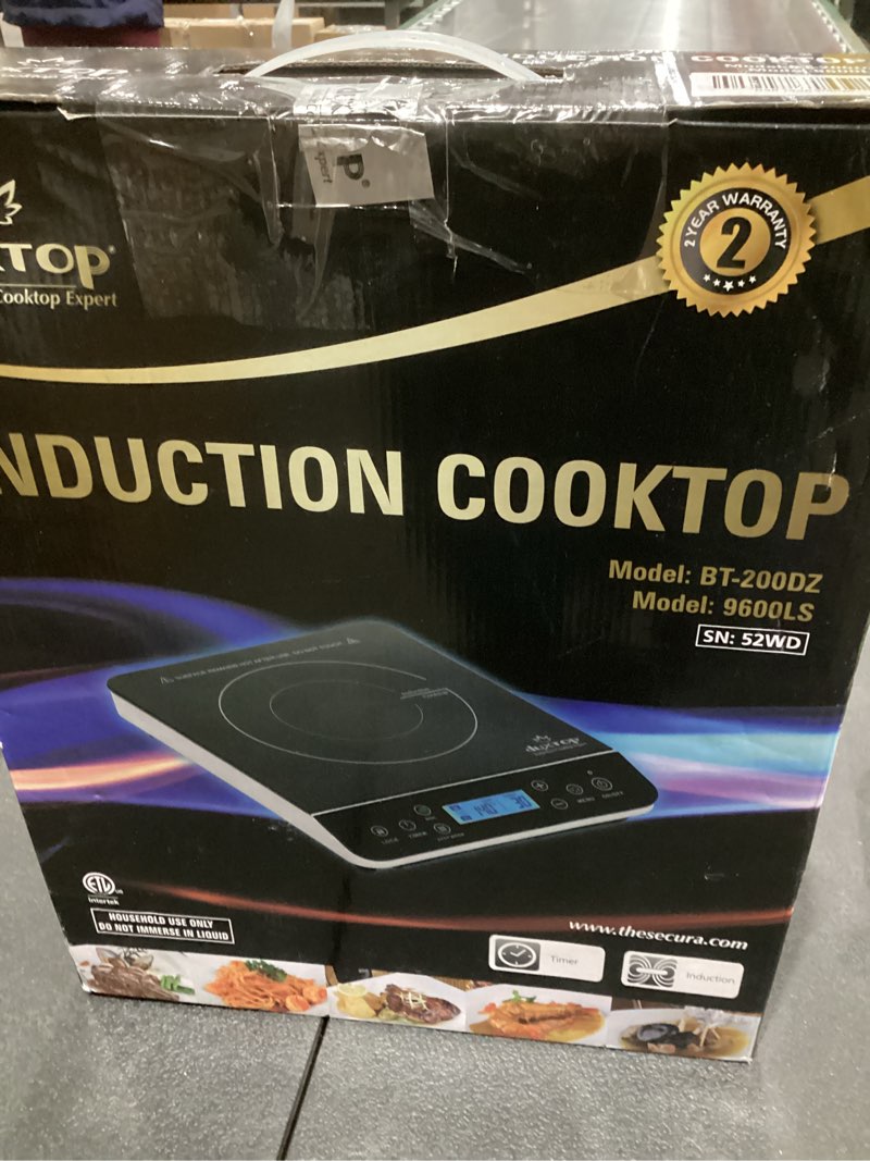 Condition photo showing New/Like New for Duxtop Portable Induction Cooktop Burner, Induction Hot Plate with LCD Sensor Touch 1800 Watts, Silver 9600LS/BT-200DZ Silver 1800 Watts Cooktop