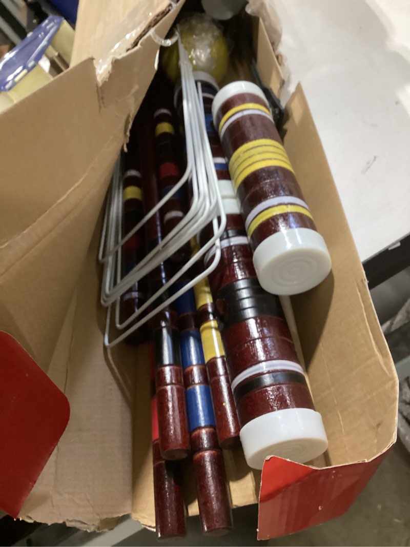 Condition photo showing Good Condition for franklin sports portable backyard croquet sets - complete 4 + 6 player croquet sets with mallets, croquet balls + wickets included - outdoor family lawn game sets starter