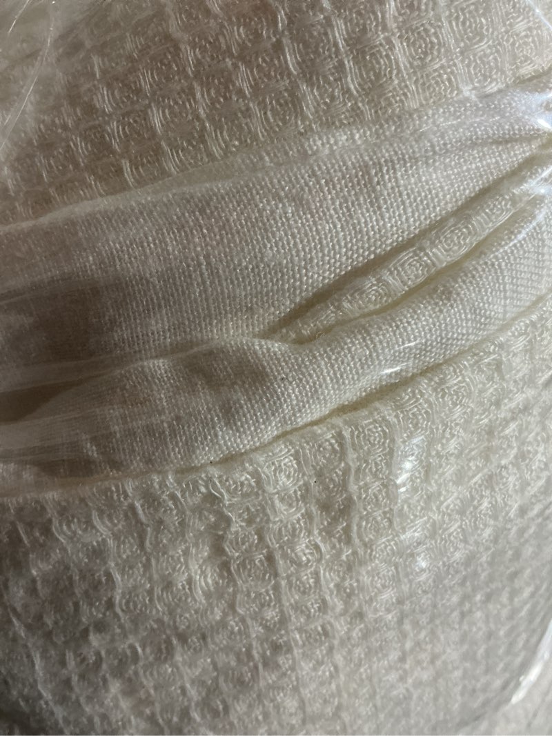 Condition photo showing Good Condition for european linen waffle duvet cover, full/queen, white