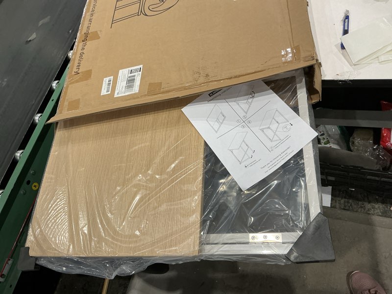 Condition photo showing Good Condition for folding desk - 39.4” wood top foldable desk for small spaces | no assembly required compact desk for home office, writing, and study beige 39.4"w x 19.7"d
