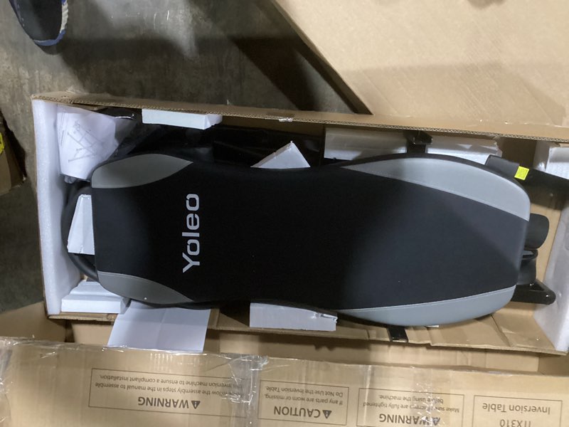 Condition photo showing As Is for yoleo gravity inversion table for back pain relief 2026 new inversion table w/heat and massage lumbar pad back stretcher machine 300 lbs deep blue