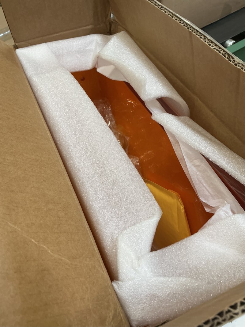 Condition photo showing Good Condition for Acrylic Record Player Table with Storage Shelf, Clear Side Table Nightstand (Orange, Large)