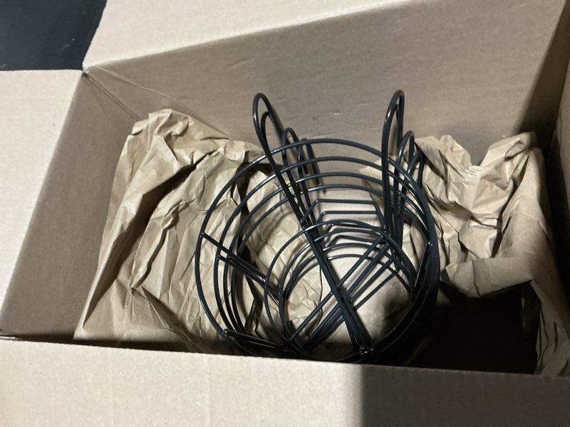 Condition photo showing Good Condition for hanging flowerpot geometric iron metal stand black planter for indoor decor balcony garden display and stylish plant holder