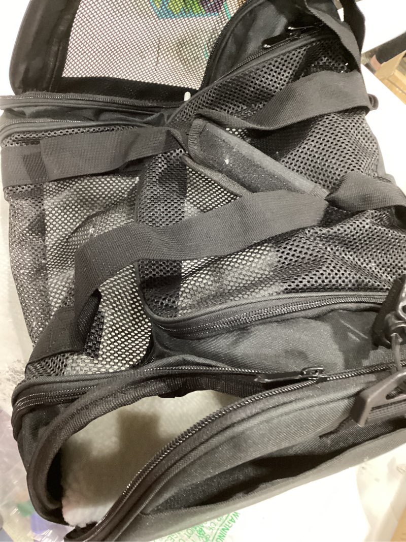 Condition photo showing Good Condition for henkelion cat carriers dog carrier pet carrier for small / medium cats dogs puppies (up to 15lbs), tsa airline approved small dog carrier soft sided, collapsible waterproof travel puppy carrier -black 17.0"l x 11.0"w x 11.0"h black