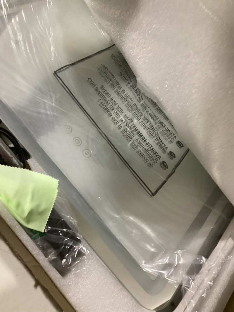 Condition photo showing Good Condition for vanity mirror with lights, lighted makeup mirror with 10x magnification, 3 color dimmble lights, touch control, 360° rotation, metal frame, women's gift, for bedroom/dressing room, white white 22"l x 17"w