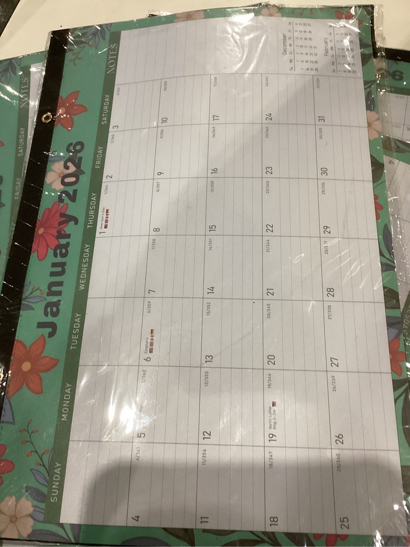 Condition photo showing New/Like New for Desk Calendar 2026, 18 Months Desktop/Wall Monthly Calendar with Stickers(Jan. 2026 - Jun. 2027), Large 17'' x 12'' Desk Planner for Office Accessories and School Home Supplies Green 17"x12"(Jan 2026-Jun 2027?