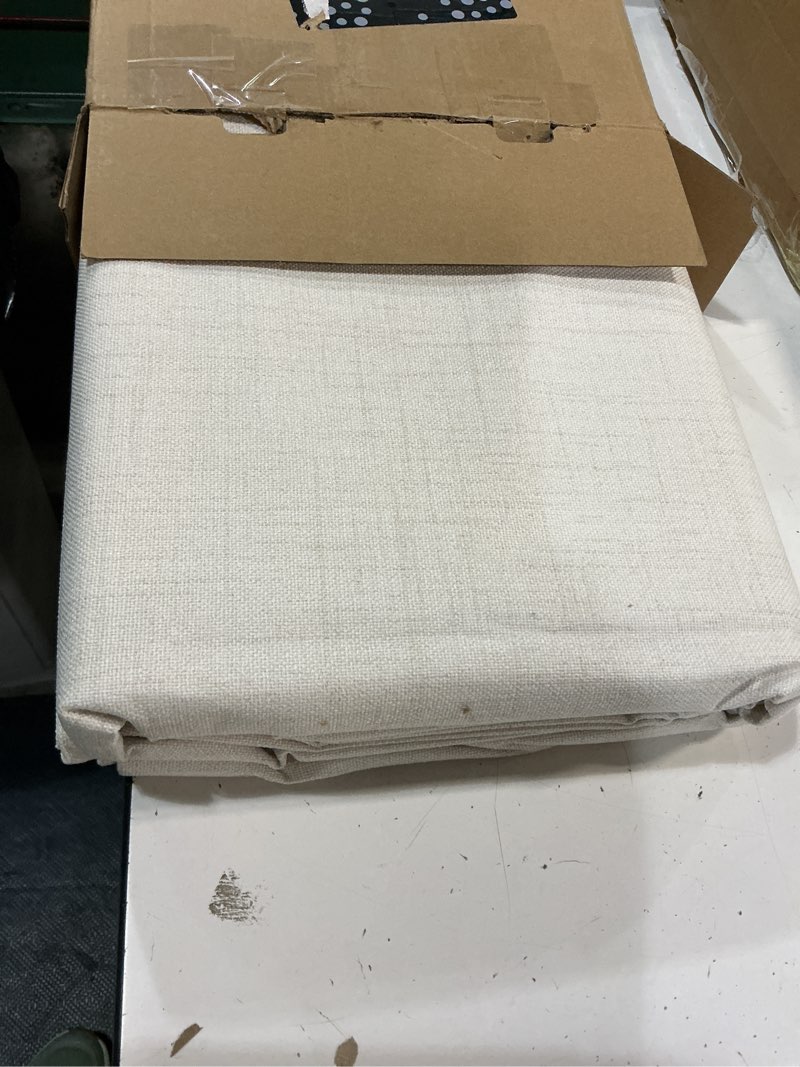 Condition photo showing Good Condition for miulee 100% blackout linen textured curtains for bedroom solid thermal insulated cream beige grommet room darkening curtains & drapes luxury decor for living room 52 x 96 inch (2 panels) cream beige 52"w x 96"l (pack of 2) 2