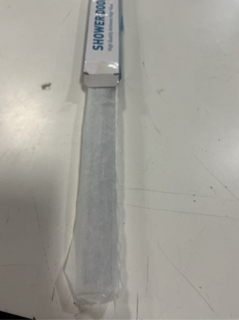 Condition photo showing Good Condition for Sliding Shower Door Bottom Seal, 2 PCS 3/8" x 36" Polycarbonate Sliding Door Sweep for 3/8Inch Glass, Frameless Glass Shower Door Seal Strip Stop Leaks and Create a Water Barrier For 3/8" Glass