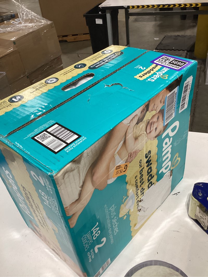 Condition photo showing New/Like New for Pampers Swaddlers Diapers, Size 2 (10-22 lbs), 148 Count, Absorbent, Keeps Baby Dry and Comfortable, Skin Safe Disposable Baby Diaper (Packaging May Vary)