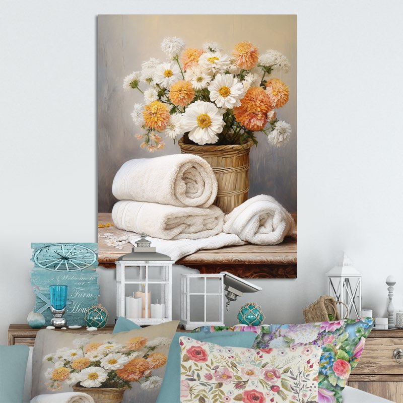 Lark Manor™ Farmhouse Laundry Towels 1 - Laundry Metal Wall Art ...( 12” x 20” in)