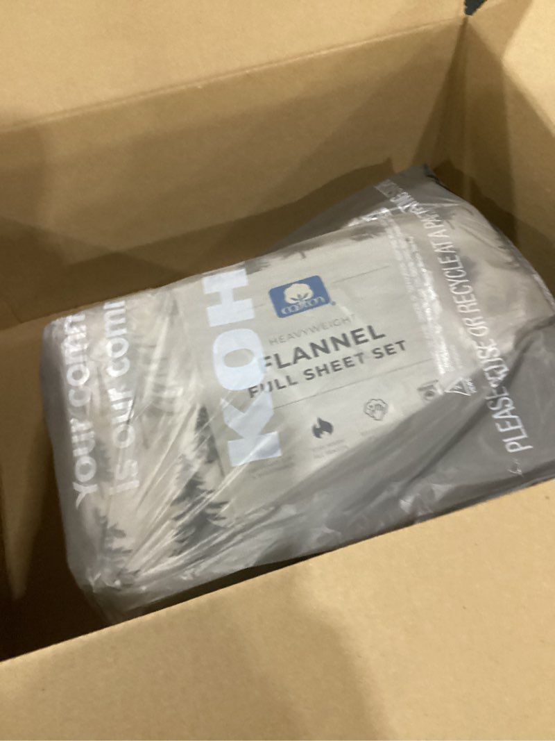 Condition photo showing New/Like New for Sleep Philosophy True North 100% Cotton Flannel Sheets Full Size, Cozy Flannel Sheet Set Brushed for Extra Softness, Heavyweight Novelty Print Warm Flannel Bedding Set, Tan Woodland Winter 4 Piece Tan Woodland Winter Full