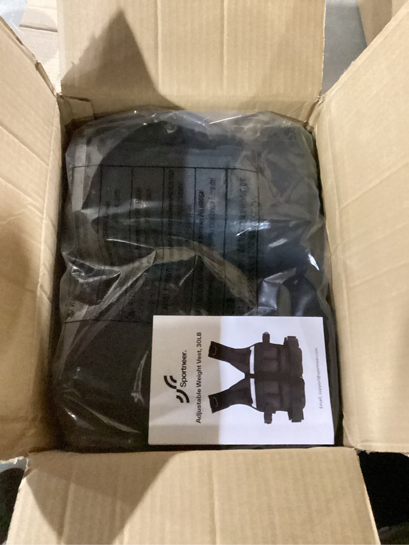 Condition photo showing New/Like New for sportneer adjustable weighted vest weights: 2-18 lbs/2-40 lbs washable weight vest for walking 16 in 1 fast adjust rucking vest for women and men home gym running jogging strength training vests 2-30 lbs black
