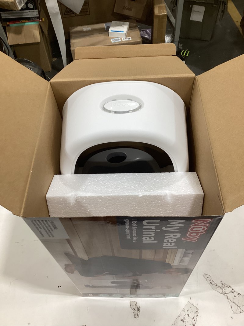 Condition photo showing New/Like New for Nuby My Real Training Urinal - Freestanding - With Life-Like Flush Button and Sound - Potty Training for Boys - 18+ Months - White