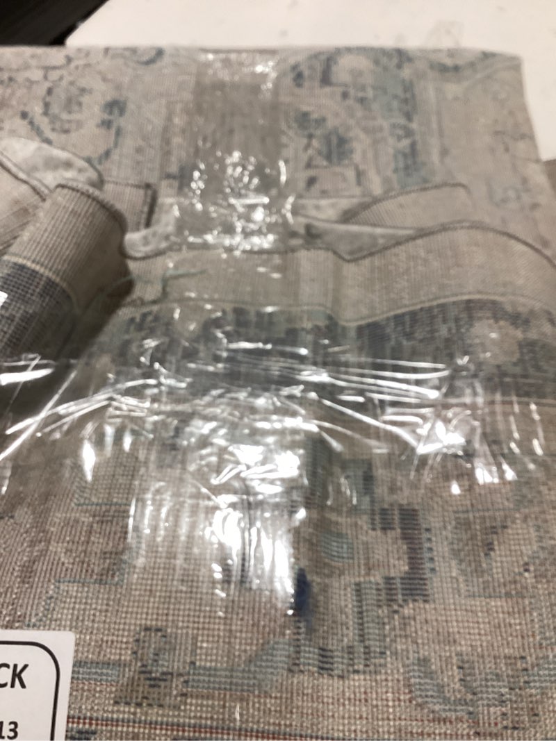 Condition photo showing New/Like New for jonathan y modern vintage medallion light gray/blue 9x9 square indoor area rug, country, floral, easy-cleaning for living room, bedroom, kitchen, pet friendly, non-shedding (mdp106a-9sq) light grey / blue 9' x 9' (square)