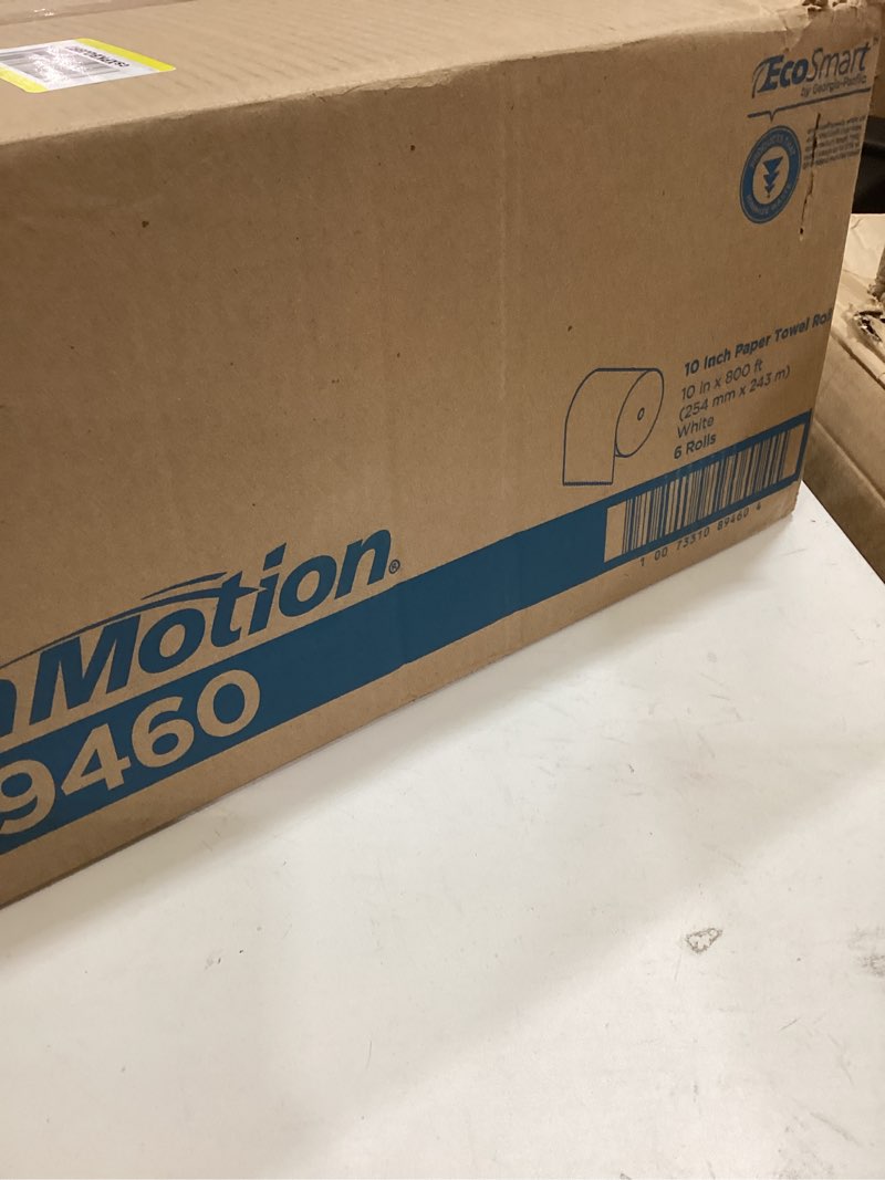 georgia-pacific enmotion 10" paper towel roll by gp pro (georgia-pacific), white, 89460, 800 feet per roll, 6 rolls per case 6 count (pack of 1) white