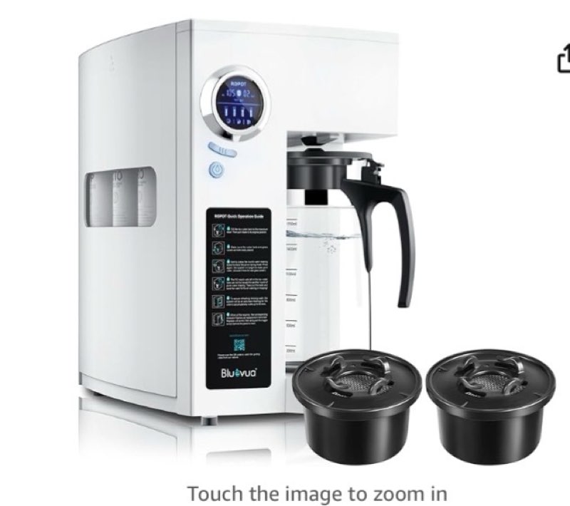 bluevua ro100ropot(uv) countertop reverse osmosis water filter system, with dual-pack remineralization filters, bundle